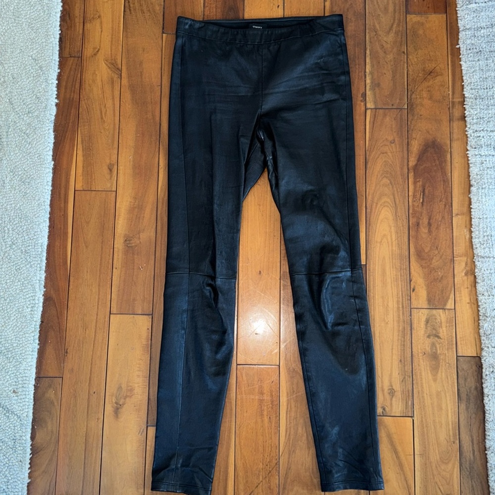 Theory Adbelle leather leggingss
